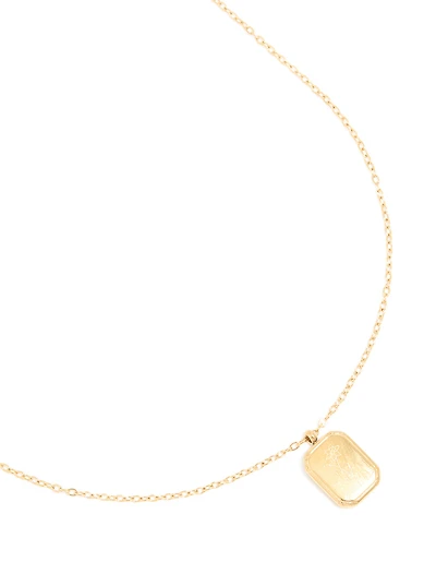 Collier imperméable en acier inoxydable plaqué or en forme de fleur de naissance mars, jonquille