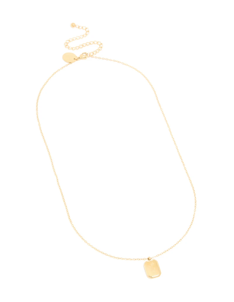 Collier imperméable en acier inoxydable plaqué or en forme de fleur de naissance mars, jonquille