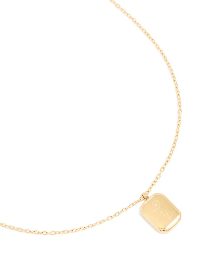 Collier imperméable en acier inoxydable plaqué or et fleur de naissance violette en février