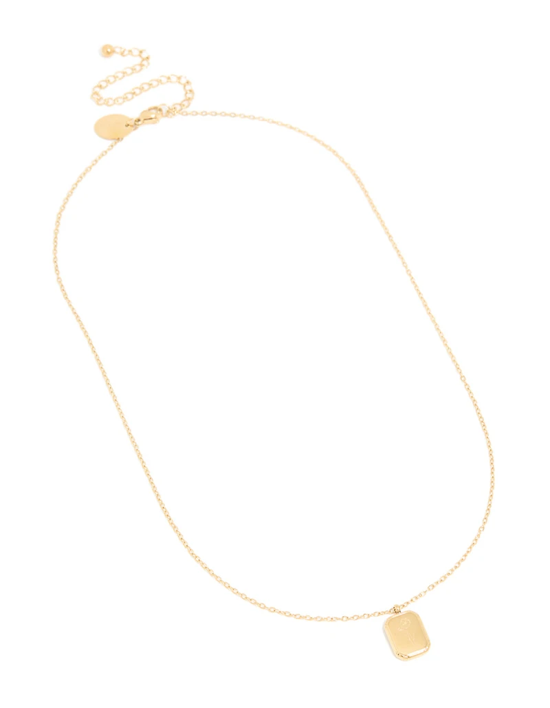 Collier imperméable en acier inoxydable plaqué or et fleur de naissance violette en février