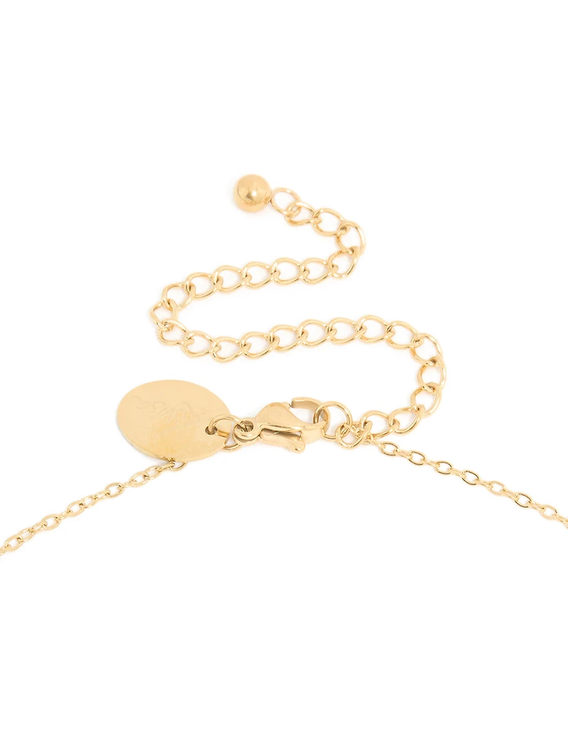 Collier imperméable en acier inoxydable plaqué or et fleur de naissance violette en février