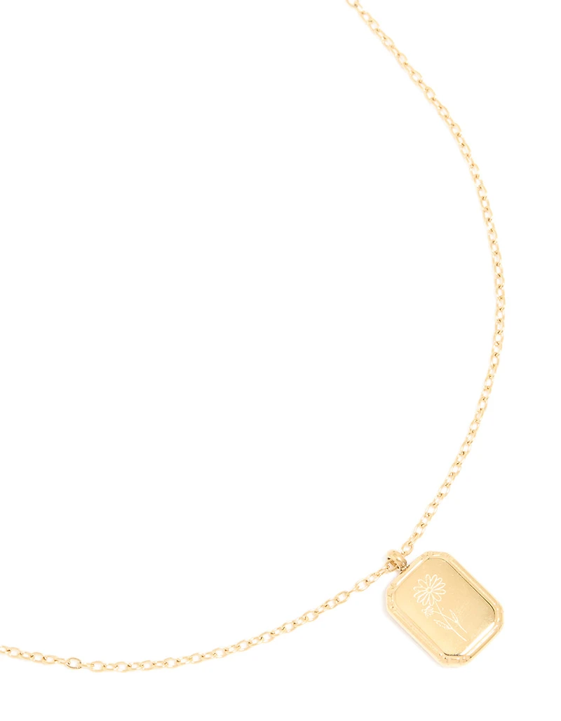 Waterproof Gold Plated Stainless Steel Flower April Daisy Necklace