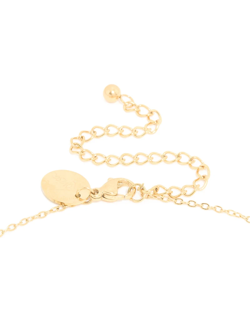 Collier de fleur de naissance en acier inoxydable plaqué or et imperméable en alouette de juillet