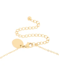 Collier imperméable en acier inoxydable plaqué or en forme de fleur de naissance en juin