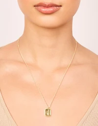 Collier imperméable en acier inoxydable plaqué or en forme de fleur de naissance de mai, aubépine