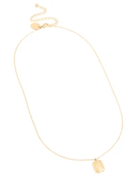 Collier imperméable en acier inoxydable plaqué or en forme de fleur de naissance de mai, aubépine