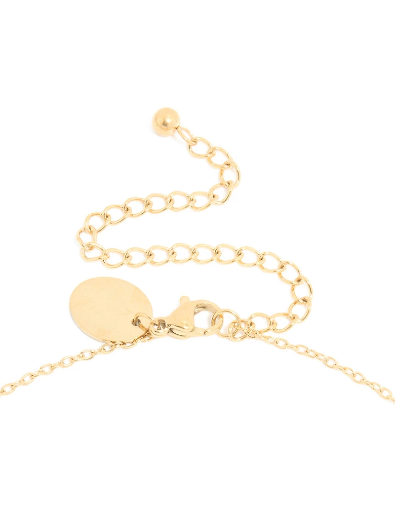 Collier imperméable en acier inoxydable plaqué or en forme de fleur de naissance de mai, aubépine