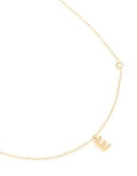 Waterproof Gold Plated Stainless Steel Letter E Dainty Pendant Necklace