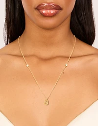 Collier pendentif étanche en acier inoxydable plaqué or avec la lettre B
