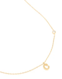 Waterproof Gold Plated Stainless Steel Letter C Dainty Pendant Necklace
