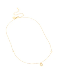 Waterproof Gold Plated Stainless Steel Letter C Dainty Pendant Necklace