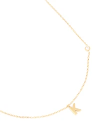 Waterproof Gold Plated Stainless Steel Letter K Dainty Pendant Necklace