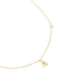 Waterproof Gold Plated Stainless Steel Letter A Pendant Pendant Necklace