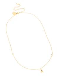 Waterproof Gold Plated Stainless Steel Letter A Pendant Pendant Necklace