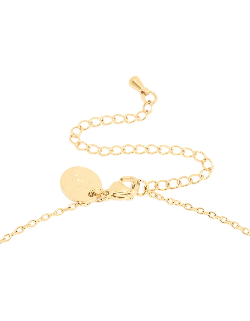 Ensemble de collier et boucles d’oreilles en pierre de naissance en zircone cubique bleu marche plaqués or et imperméable