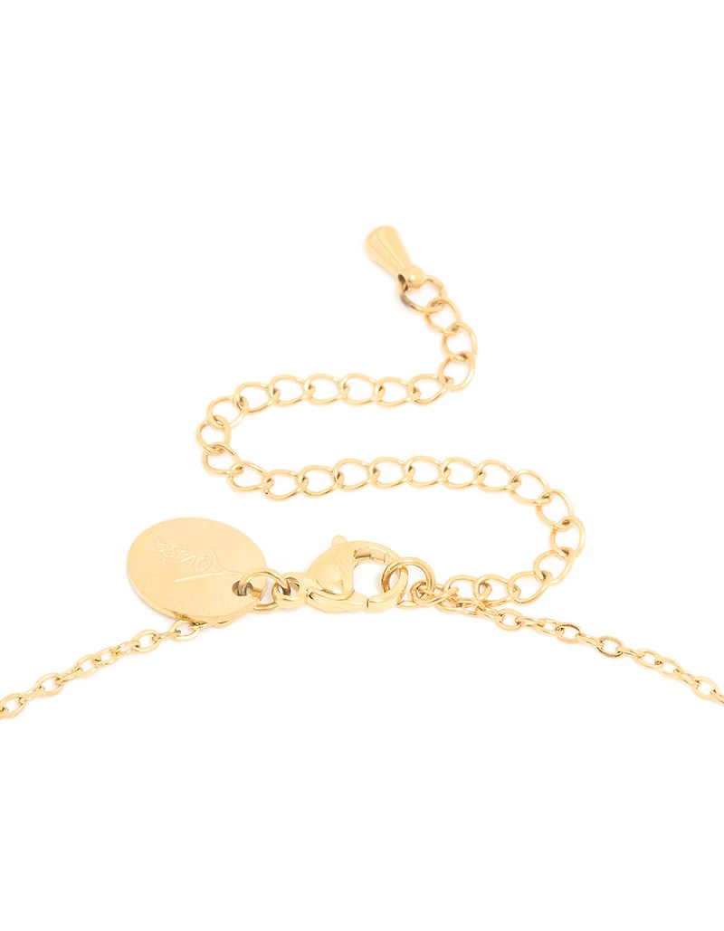 Collier et boucles d’oreilles en zircone cubique en zircone en acier inoxydable imperméable plaqué or