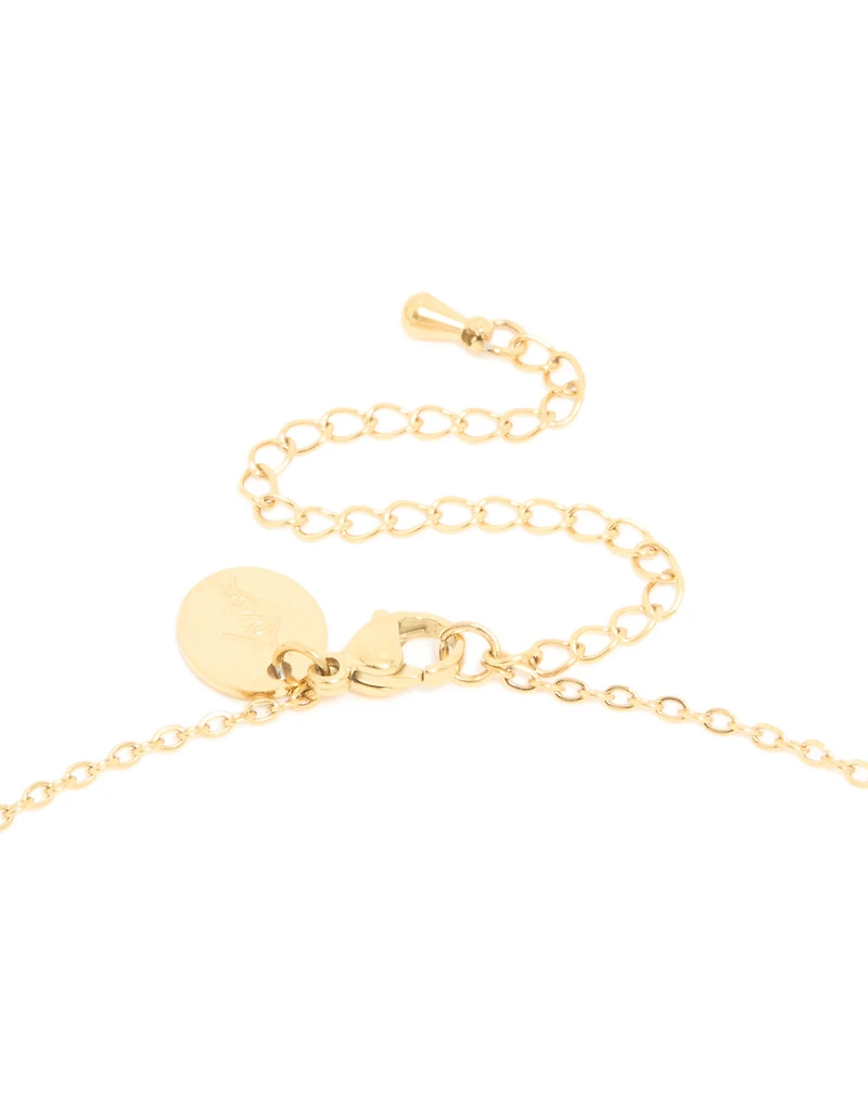 Ensemble de collier et boucles d’oreilles en pierres de naissance en zircone cubique d’avril plaquées or et imperméables