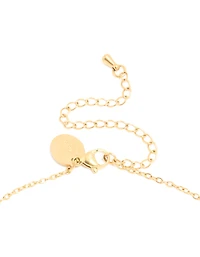 Waterproof Gold Plated Stainless Steel July Red Cubic Zirconia Birthstone Necklace & Earrings Set