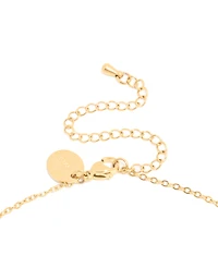 Waterproof Gold Plated Stainless Steel December Cubic Zirconia Blue Birthstone Necklace & Earrings Set