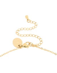 Waterproof Gold Plated Stainless Steel November Green Cubic Zirconia Birthstone Necklace & Earrings Set