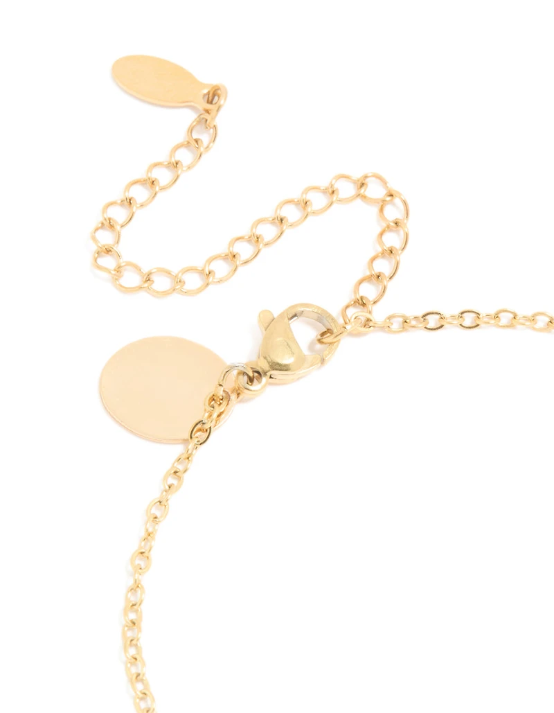 Waterproof Gold Plated Stainless Steel Cubic Zirconia Pisces Zodiac Sign Bracelet