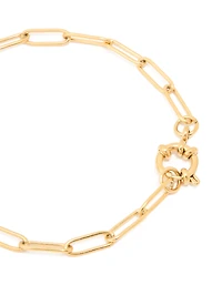 Waterproof Gold Plated Stainless Steel Fine Link Dainty Clasp Bracelet