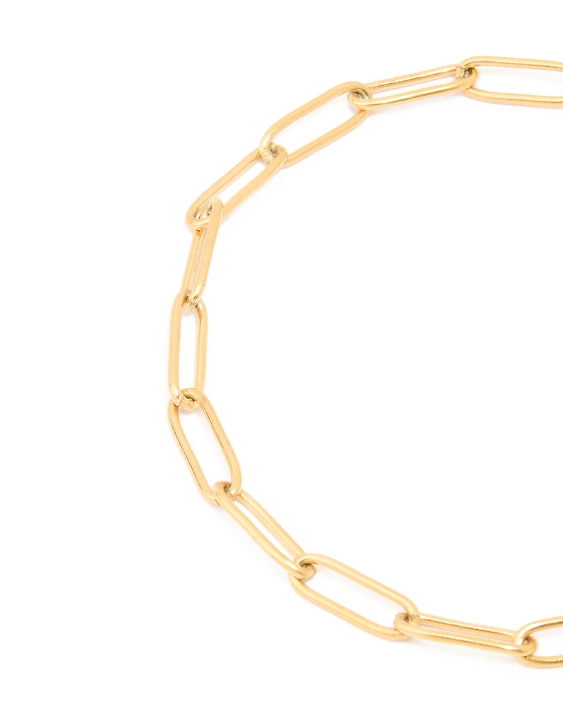 Waterproof Gold Plated Stainless Steel Fine Link Dainty Clasp Bracelet