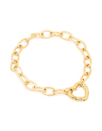 Waterproof Gold Plated Stainless Steel Chain Heart Clasp Bracelet