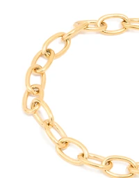 Waterproof Gold Plated Stainless Steel Chain Heart Clasp Bracelet