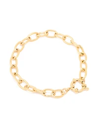 Waterproof Gold Plated Stainless Steel Dainty Clasp Chain Bracelet