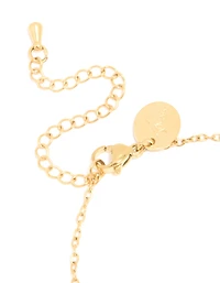 Bracelet de pierre de naissance en zircone cubique rouge de janvier plaqué or en acier inoxydable