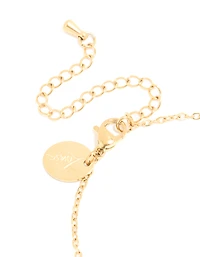 Bracelet de pierre de naissance en zircone rose rose en acier inoxydable imperméable plaqué or