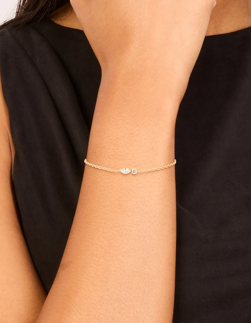 Bracelet imperméable en acier inoxydable en acier inoxydable en zircone cubique d’avril