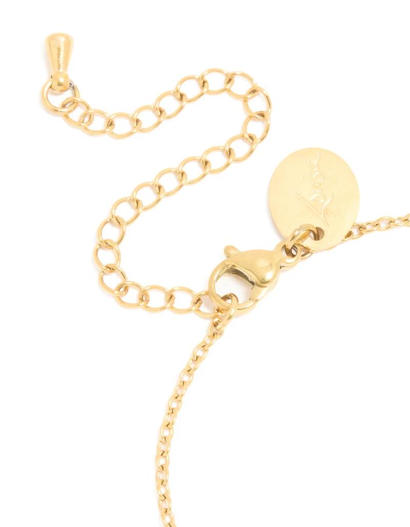 Bracelet de pierre de naissance en zircone cubique vert en acier inoxydable imperméable plaqué or