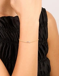 Waterproof Gold Plated Stainless Steel February Purple Cubic Zirconia Birthstone Bracelet