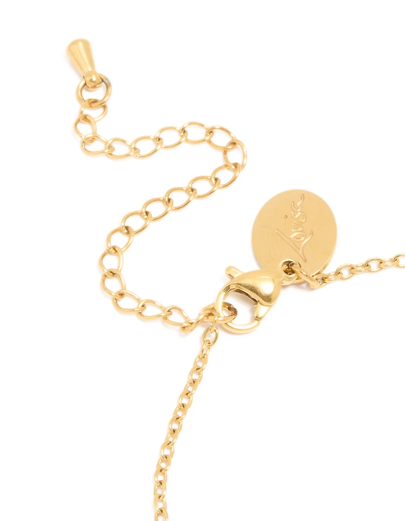 Waterproof Gold Plated Stainless Steel February Purple Cubic Zirconia Birthstone Bracelet