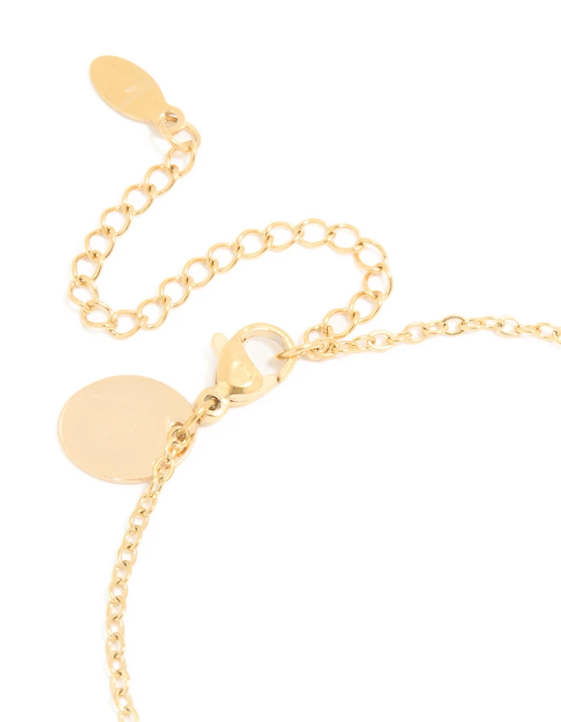 Waterproof Gold Plated Stainless Steel Cubic Zirconia Gemini Zodiac Sign Bracelet