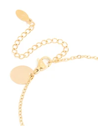 Waterproof Gold Plated Stainless Steel Cubic Zirconia Gemini Zodiac Sign Bracelet