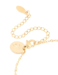 Waterproof Gold Plated Stainless Steel Cubic Zirconia Cancer Zodiac Sign Bracelet