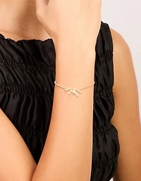 Waterproof Gold Plated Stainless Steel Cubic Zirconia Virgo Zodiac Sign Bracelet