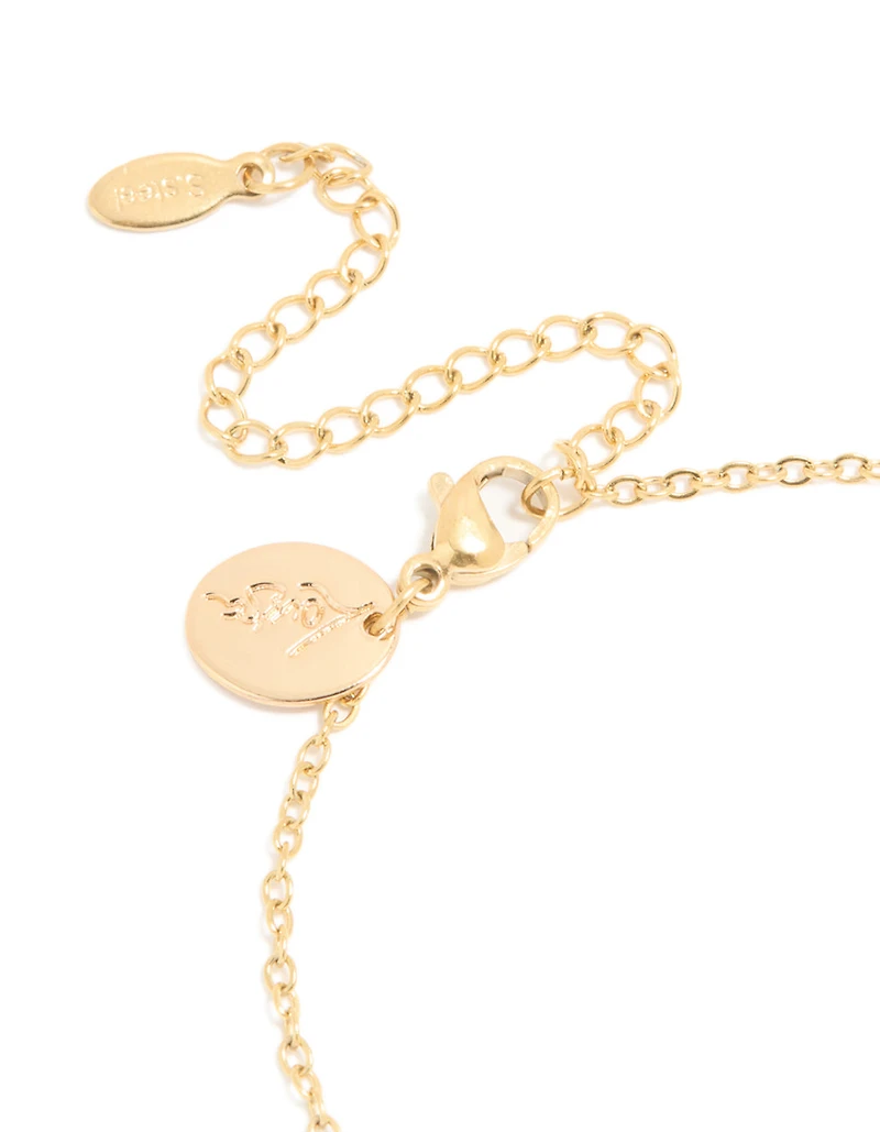 Waterproof Gold Plated Stainless Steel Cubic Zirconia Sagittarius Zodiac Sign Bracelet