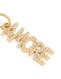 Waterproof Gold Plated Stainless Steel Cubic Zirconia Amore Charm