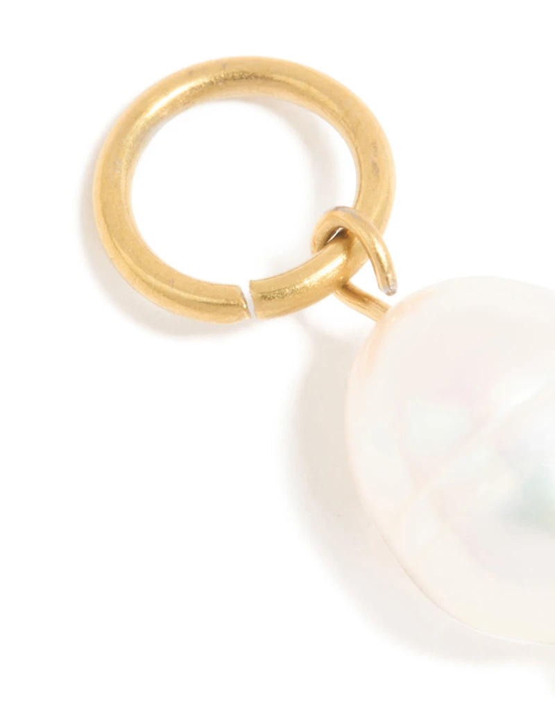 Waterproof Gold Plated Stainless Steel Pearl Charm