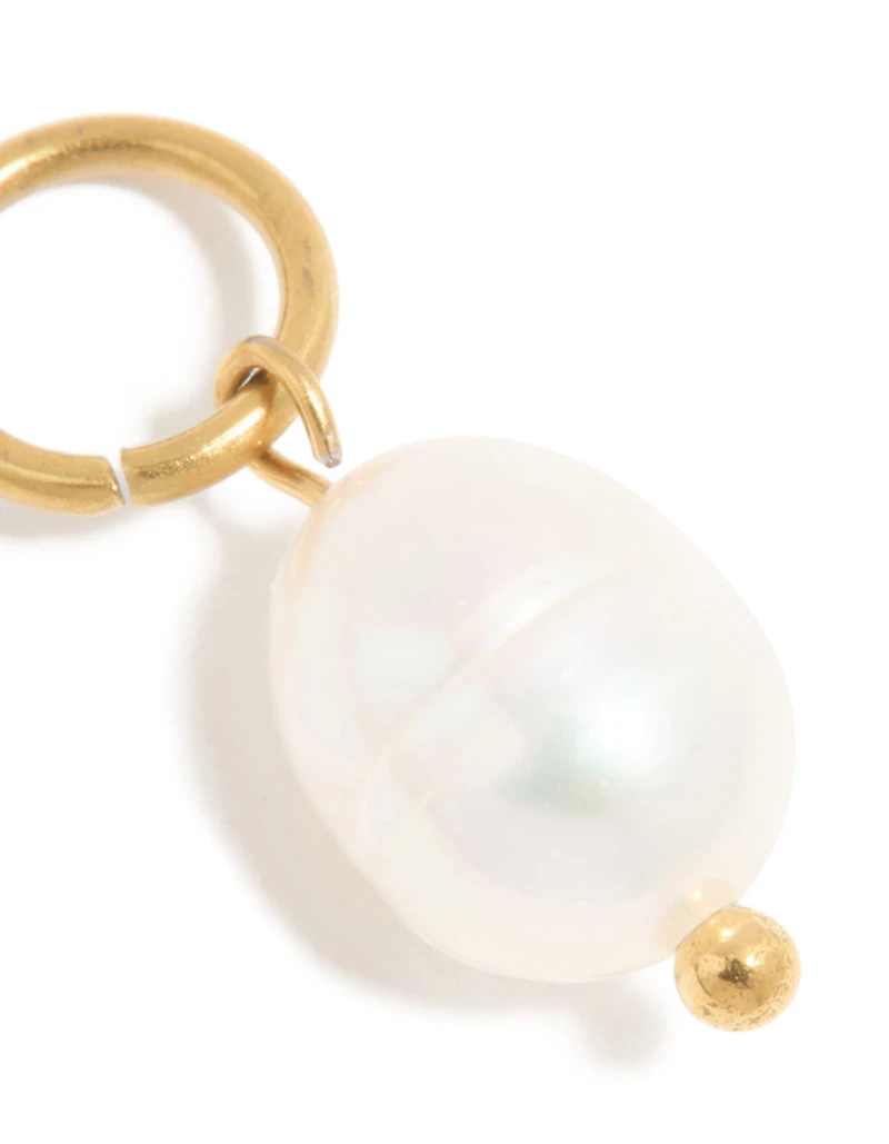 Waterproof Gold Plated Stainless Steel Pearl Charm