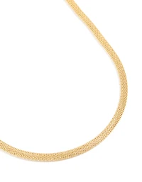 Waterproof Gold Plated Stainless Steel Mesh Tube Necklace