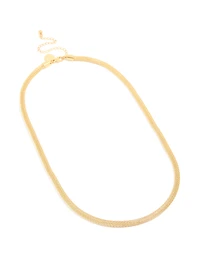 Waterproof Gold Plated Stainless Steel Mesh Tube Necklace