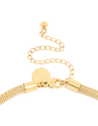 Waterproof Gold Plated Stainless Steel Mesh Tube Necklace