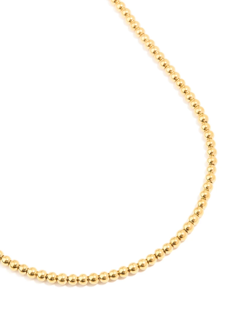Waterproof Gold Plated Stainless Steel Ball Chain Necklace