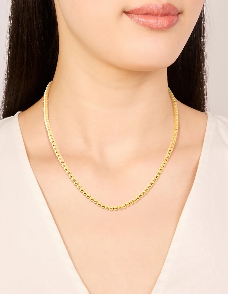 Waterproof Gold Plated Stainless Steel Ball Chain Necklace