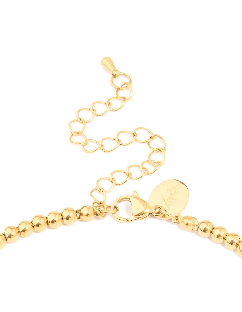 Waterproof Gold Plated Stainless Steel Ball Chain Necklace